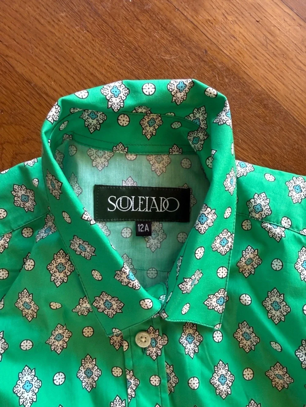 Souleiado girls 100% cotton brand new blouse size 12 youth brand new shirt